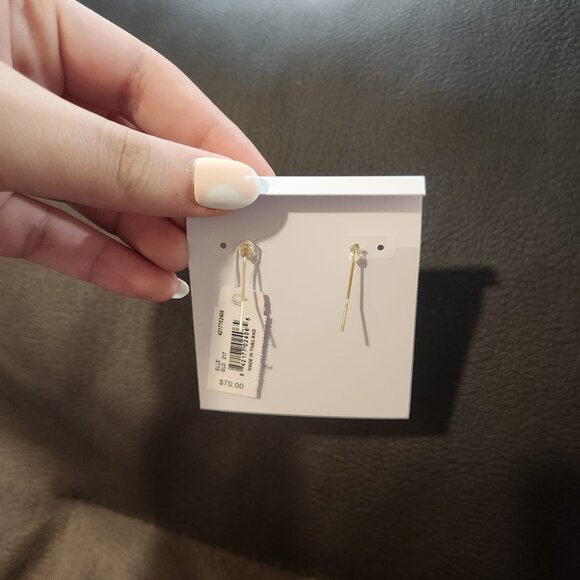 Elle Gold Drop Earrings in Ivory Mother-of-Pearl - Picture 3 of 3